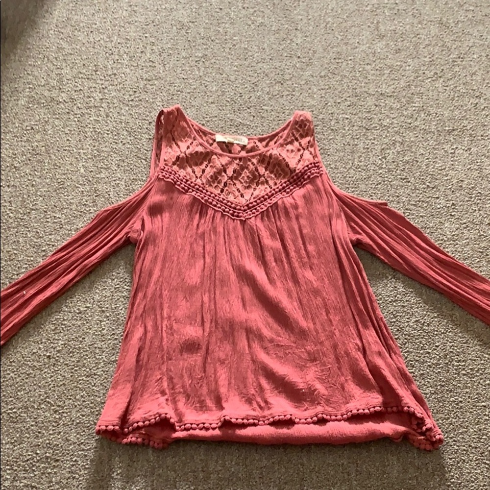 Pink peekaboo top